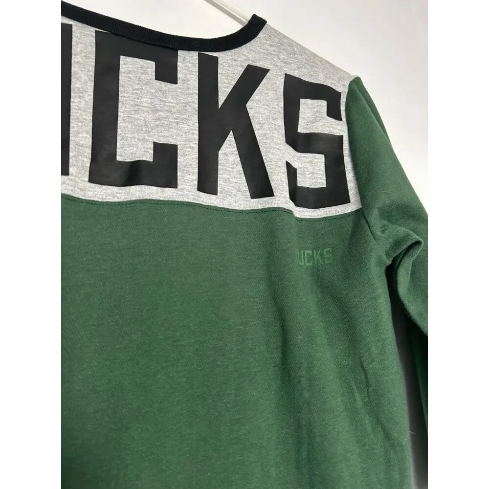 Milwaukee Bucks Women's 3/4 Sleeve Green & Gray New Era Shirt Small - Picture 11 of 12